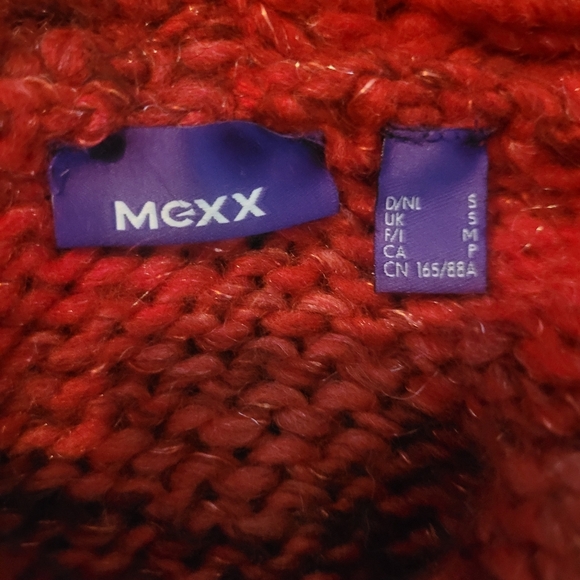 Mexx red chunky knit cowl neck sweater S - Picture 7 of 7